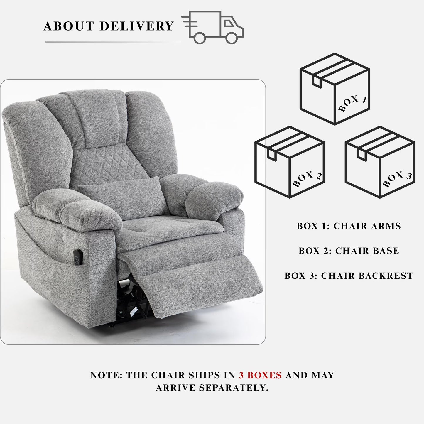 Airbag Massage Recliner Power Lift Chair for Elderly Adults Big Man Recliners 400 lbs with Heat Arm Storgage Cup Holders USB Type-C