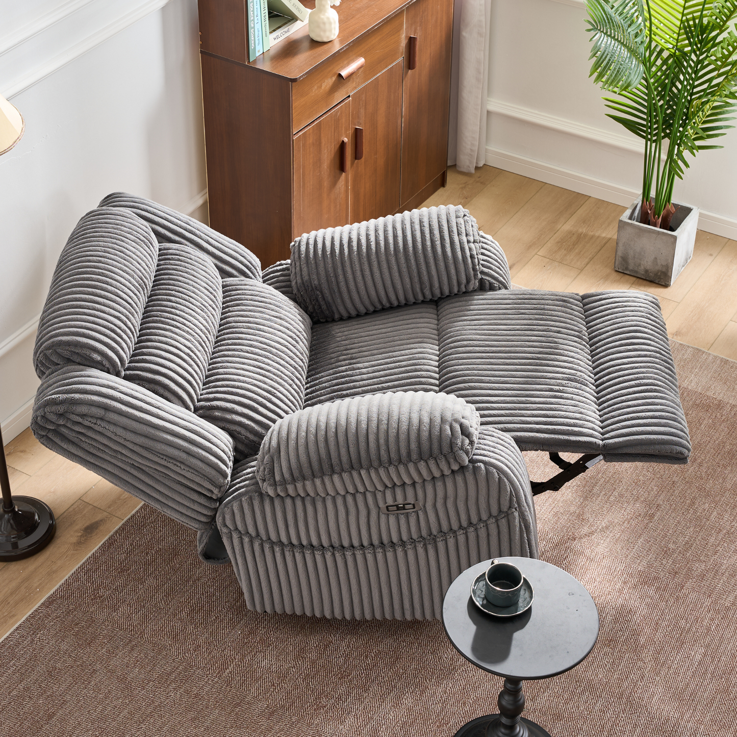 Extra Wide Power Swivel Rocking Recliner for Adults with Heat Massage, USB & Type-C Charging, Electric Glider Rocker Chair for Living Room Nursery Bedroom Office