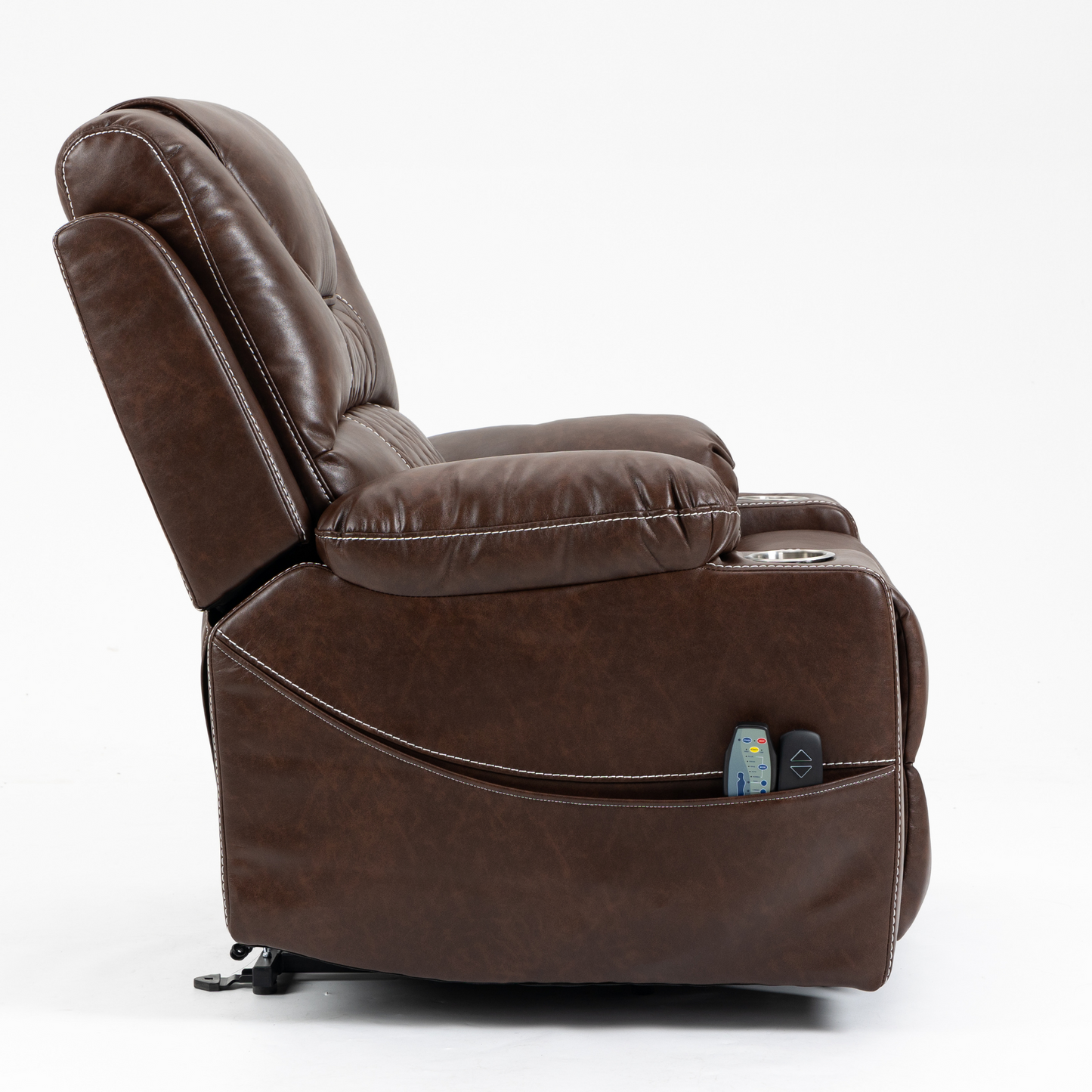Panorama 1.0 Power Lift Chairs Recliners for Elderly - Big Man Recliner with Heat & Massage - Panorama 1.0 - Brown Leather