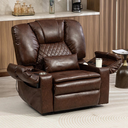 Airbag Massage Recliner Power Lift Chair for Elderly Adults Big Man Recliners 400 lbs with Heat Arm Storgage Cup Holders USB Type-C