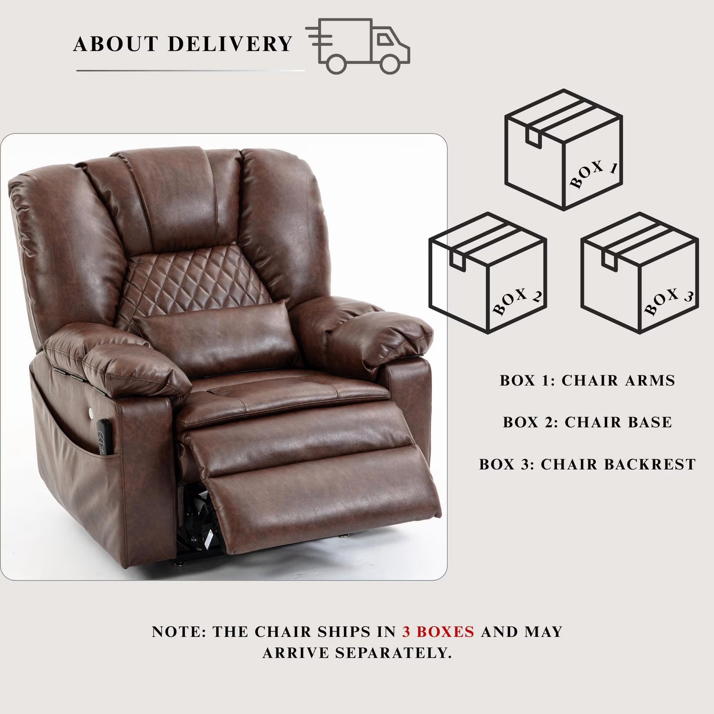 Airbag Massage Recliner Power Lift Chair for Elderly Adults Big Man Recliners 400 lbs with Heat Arm Storgage Cup Holders USB Type-C