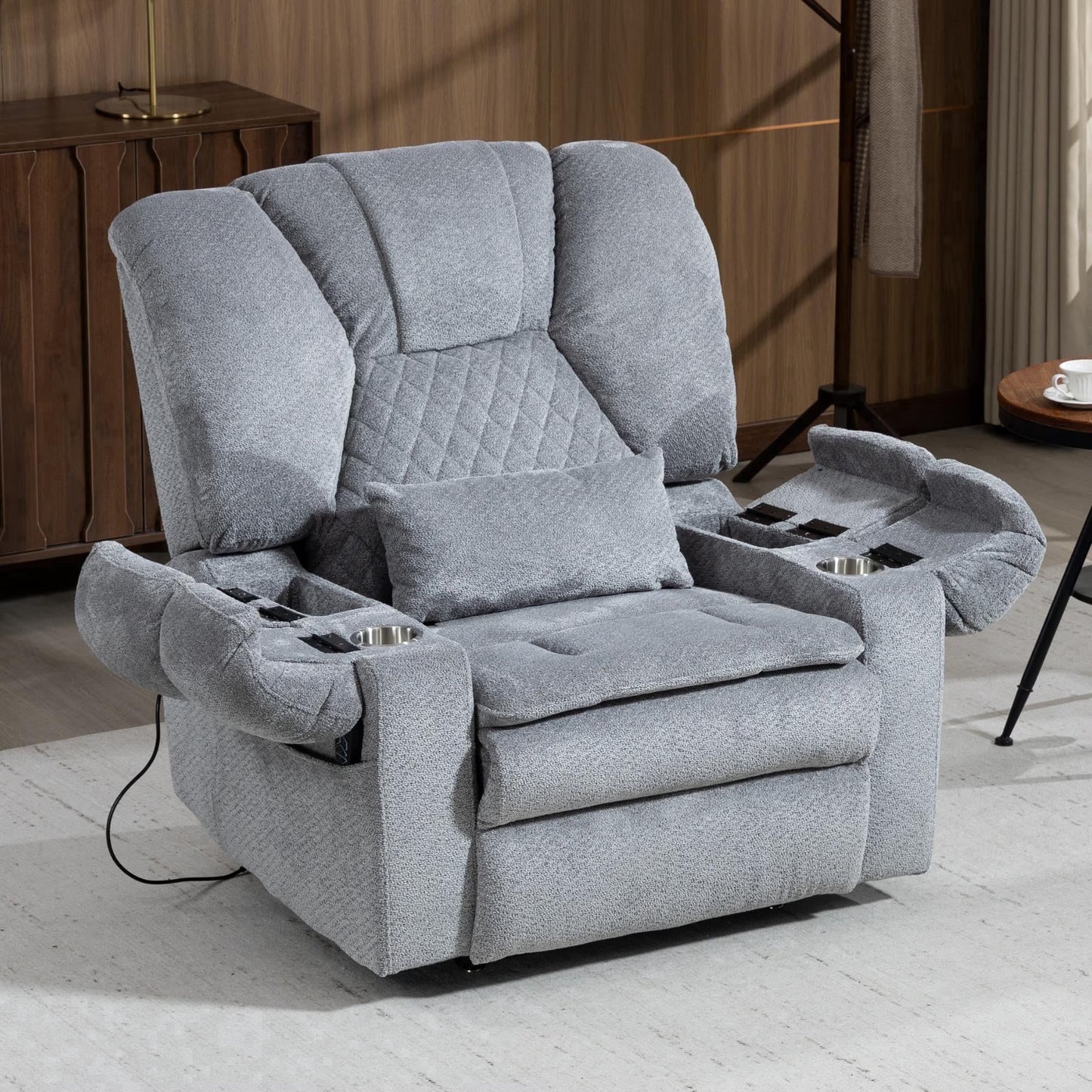 Airbag Massage Recliner Power Lift Chair for Elderly Adults Big Man Recliners 400 lbs with Heat Arm Storgage Cup Holders USB Type-C
