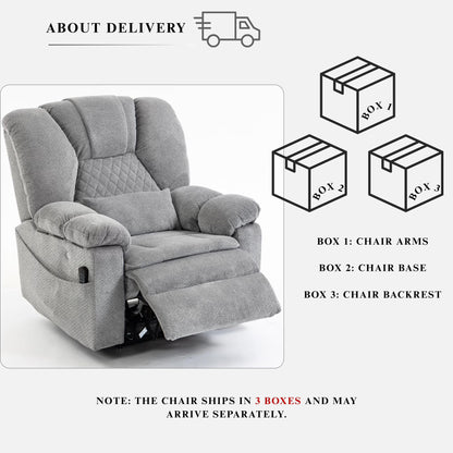 Airbag Massage Recliner Power Lift Chair for Elderly Adults Big Man Recliners 400 lbs with Heat Arm Storgage Cup Holders USB Type-C