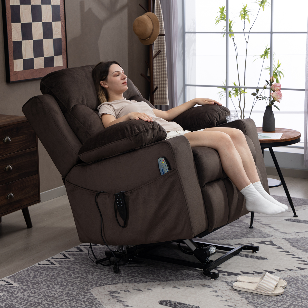 3-Motor Lift Chair, Zero Gravity Lay Flat Recliner with Heat & Massage - 400 lb