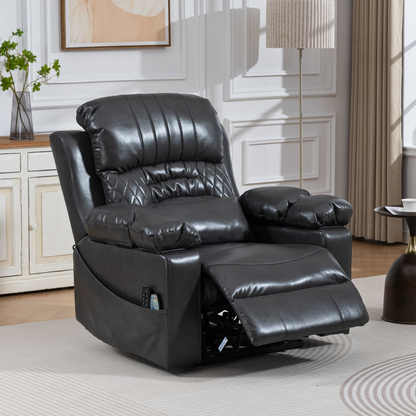 Triple Motor Power Lift Recliner Chair for Elderly, Lay Flat Recliner with Adjustable Headrest, Vibration Massage and Lumbar Heat, Flip-Open Arm Storage, Cup Holders