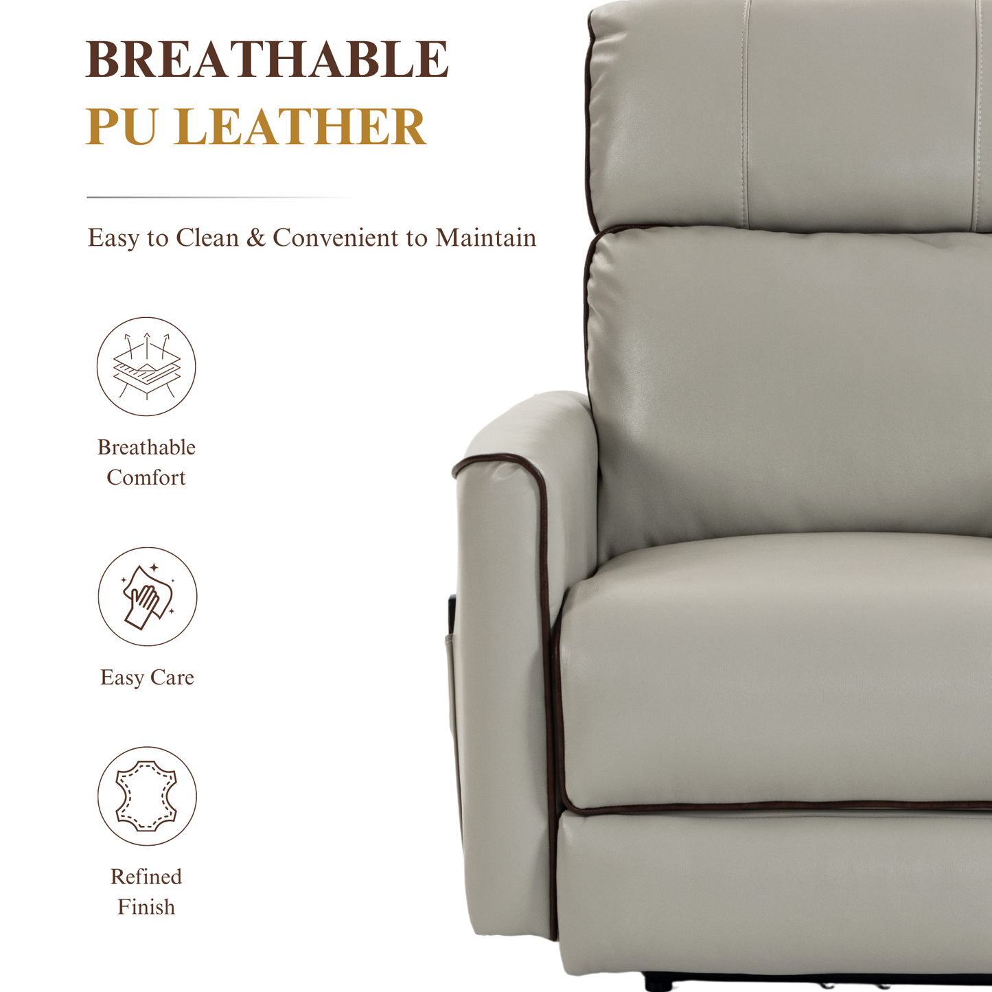 Zero Wall Hugger Power Recliner Chair Zero-Gravity Recliner with Adjustable Power Headrest