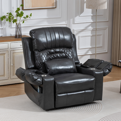 Triple Motor Power Lift Recliner Chair for Elderly, Lay Flat Recliner with Adjustable Headrest, Vibration Massage and Lumbar Heat, Flip-Open Arm Storage, Cup Holders