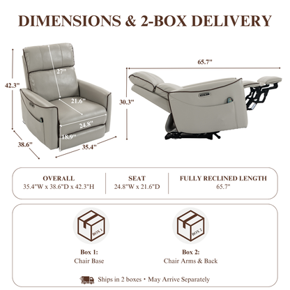 Zero Wall Hugger Power Recliner Chair Zero-Gravity Recliner with Adjustable Power Headrest