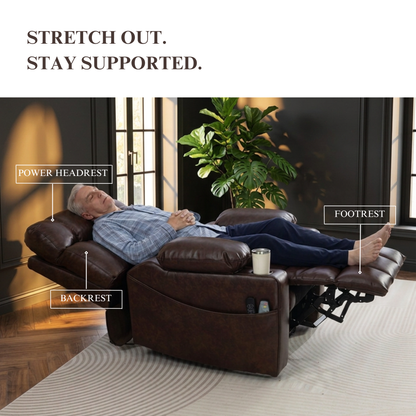 Triple Motor Power Lift Recliner Chair for Elderly, Lay Flat Recliner with Adjustable Headrest, Vibration Massage and Lumbar Heat, Flip-Open Arm Storage, Cup Holders
