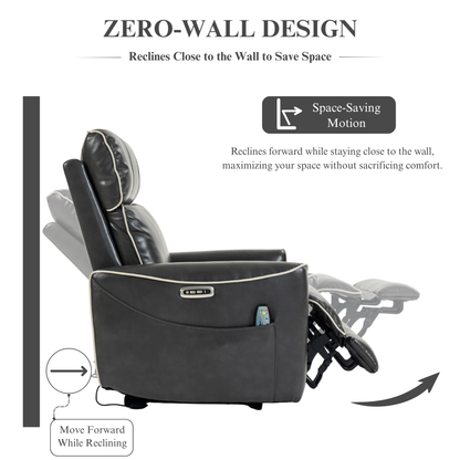 Zero Wall Hugger Power Recliner Chair Zero-Gravity Recliner with Adjustable Power Headrest