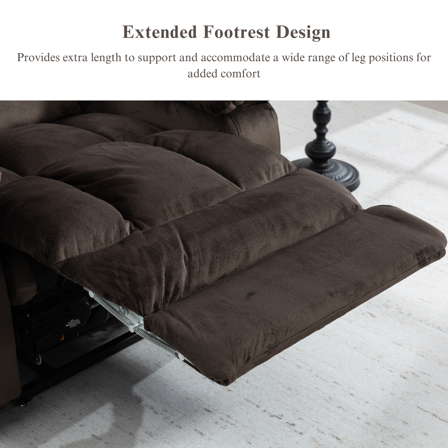 JUUXO Big Tall Man 500 lbs Recliners Power Lift Chair with Heat & Massage - USB & Type C Charging - Brown Velvet