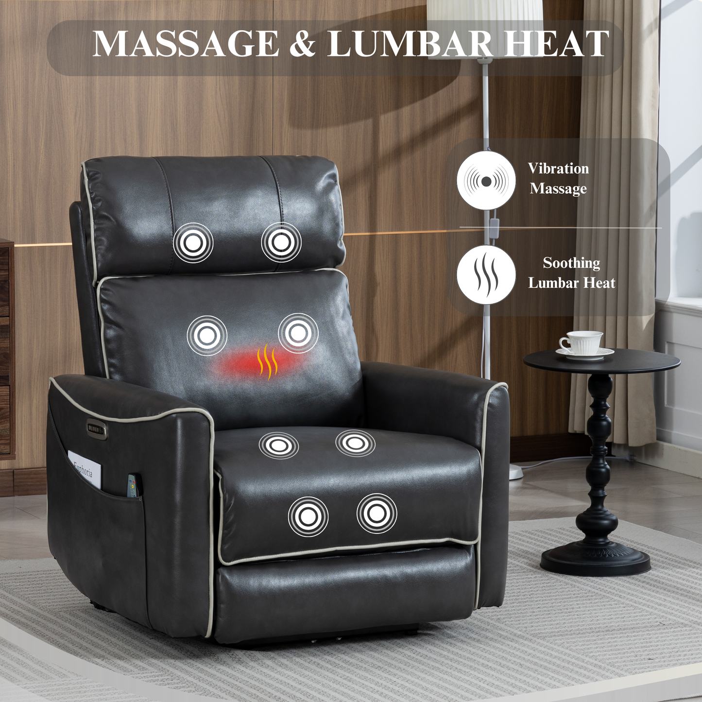 Zero Wall Hugger Power Recliner Chair Zero-Gravity Recliner with Adjustable Power Headrest
