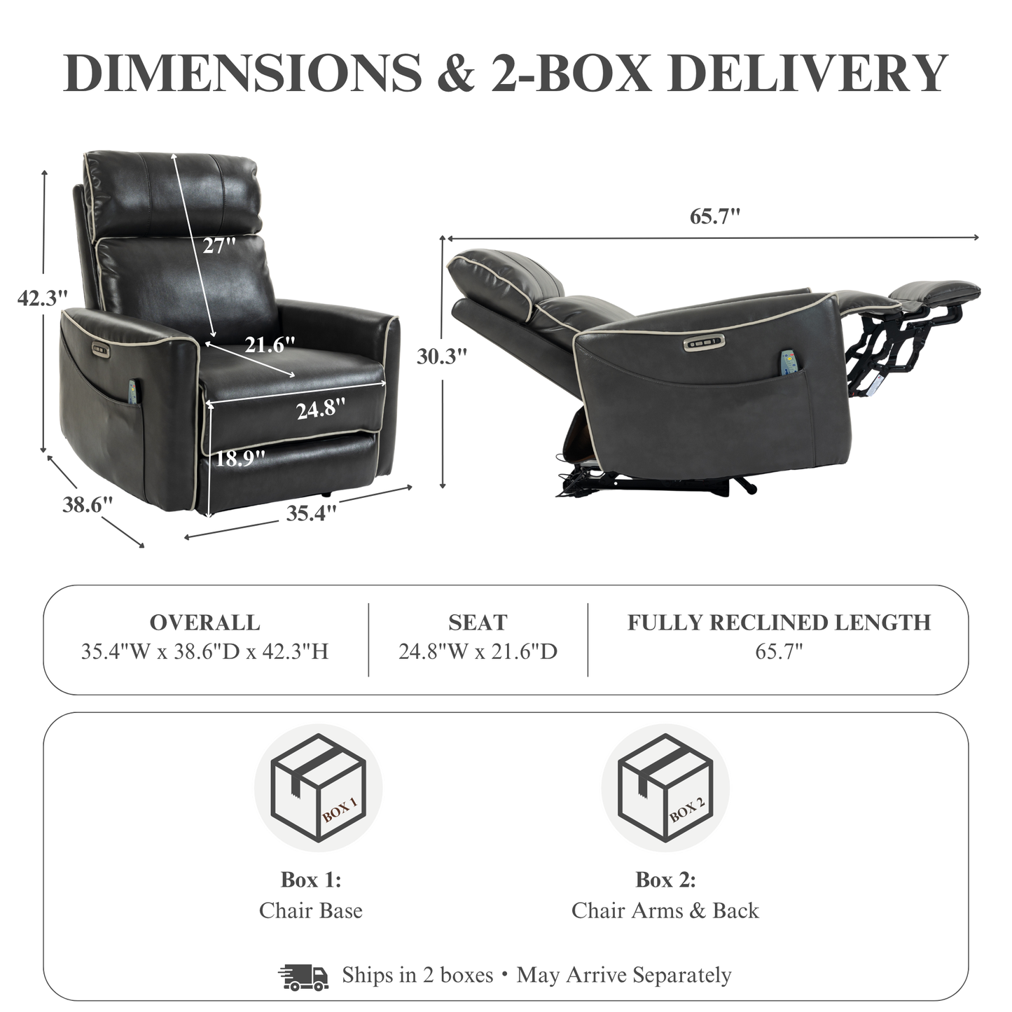 Zero Wall Hugger Power Recliner Chair Zero-Gravity Recliner with Adjustable Power Headrest