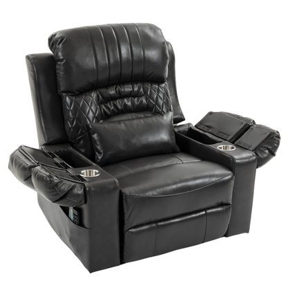 Triple Motor Power Lift Recliner Chair for Elderly, Lay Flat Recliner with Adjustable Headrest, Vibration Massage and Lumbar Heat, Flip-Open Arm Storage, Cup Holders
