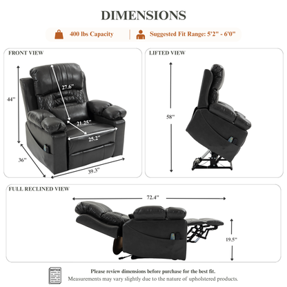 Triple Motor Power Lift Recliner Chair for Elderly, Lay Flat Recliner with Adjustable Headrest, Vibration Massage and Lumbar Heat, Flip-Open Arm Storage, Cup Holders