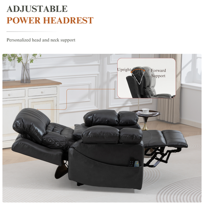 Triple Motor Power Lift Recliner Chair for Elderly, Lay Flat Recliner with Adjustable Headrest, Vibration Massage and Lumbar Heat, Flip-Open Arm Storage, Cup Holders