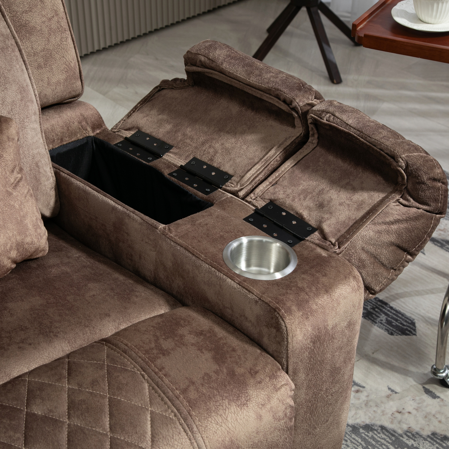 JUUXO Maximus Big Man Recliners Power Lift Chair with Heat & Massage - USB & Type C Charging- 400 lbs Capacity - Light Brown Velvet