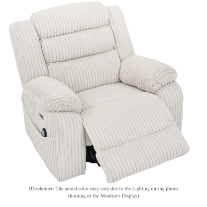 Extra Wide Power Swivel Rocking Recliner for Adults with Heat Massage, USB & Type-C Charging, Electric Glider Rocker Chair for Living Room Nursery Bedroom Office