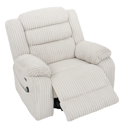 Extra Wide Power Swivel Rocking Recliner for Adults with Heat Massage, USB & Type-C Charging, Electric Glider Rocker Chair for Living Room Nursery Bedroom Office