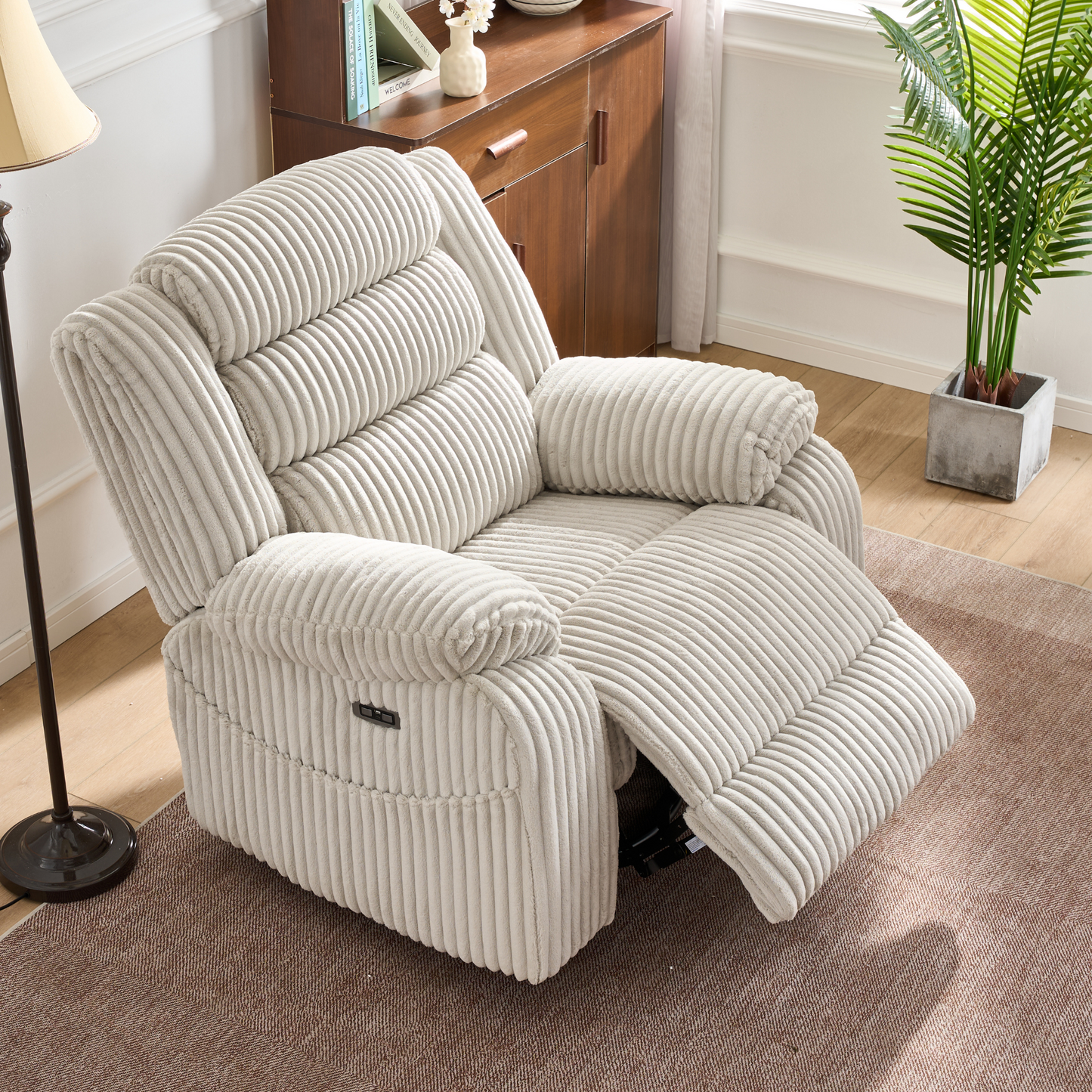 Extra Wide Power Swivel Rocking Recliner for Adults with Heat Massage, USB & Type-C Charging, Electric Glider Rocker Chair for Living Room Nursery Bedroom Office