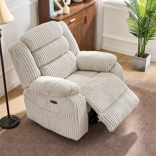 Extra Wide Power Swivel Rocking Recliner for Adults with Heat Massage, USB & Type-C Charging, Electric Glider Rocker Chair for Living Room Nursery Bedroom Office
