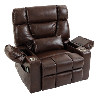 Triple Motor Power Lift Recliner Chair for Elderly, Lay Flat Recliner with Adjustable Headrest, Vibration Massage and Lumbar Heat, Flip-Open Arm Storage, Cup Holders