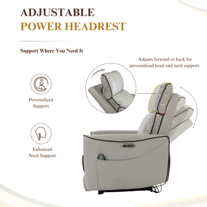 Zero Wall Hugger Power Recliner Chair Zero-Gravity Recliner with Adjustable Power Headrest