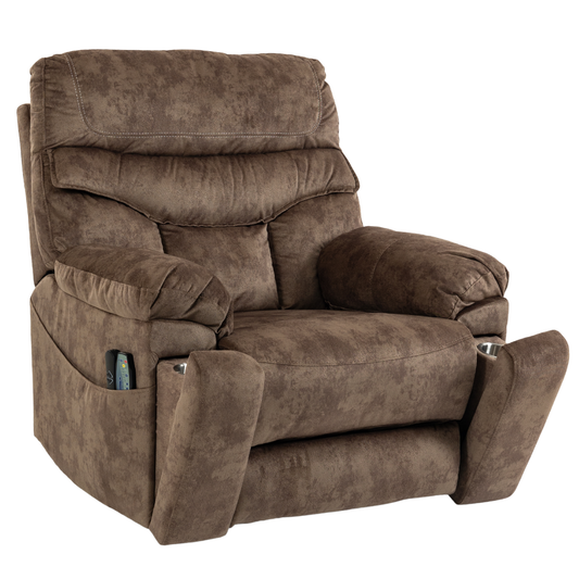 Oversized Recliner Chair 27.5-inch Wide Seat with Extended Footrest - Power Lift Recliner for Elderly with Heat Massage - Hidden Cup Holders 350 lbs