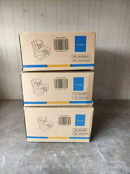 JUUXO Maximus Big Man Recliners Power Lift Chair with Heat & Massage - USB & Type C Charging- 400 lbs Capacity - Grey Chenille