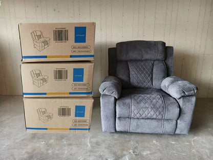 JUUXO Maximus Big Man Recliners Power Lift Chair with Heat & Massage - USB & Type C Charging- 400 lbs Capacity - Grey Chenille